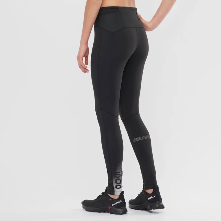 Black Salomon Xa Warm Women's Running Tights | PH 94083O